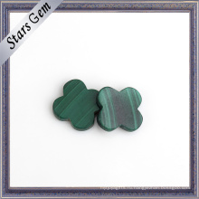 Два Плоской Задней Зеленый Цветок Форма Естественная Малахит Камень